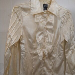 Stunning Silk Satin Ivory Top Sz S